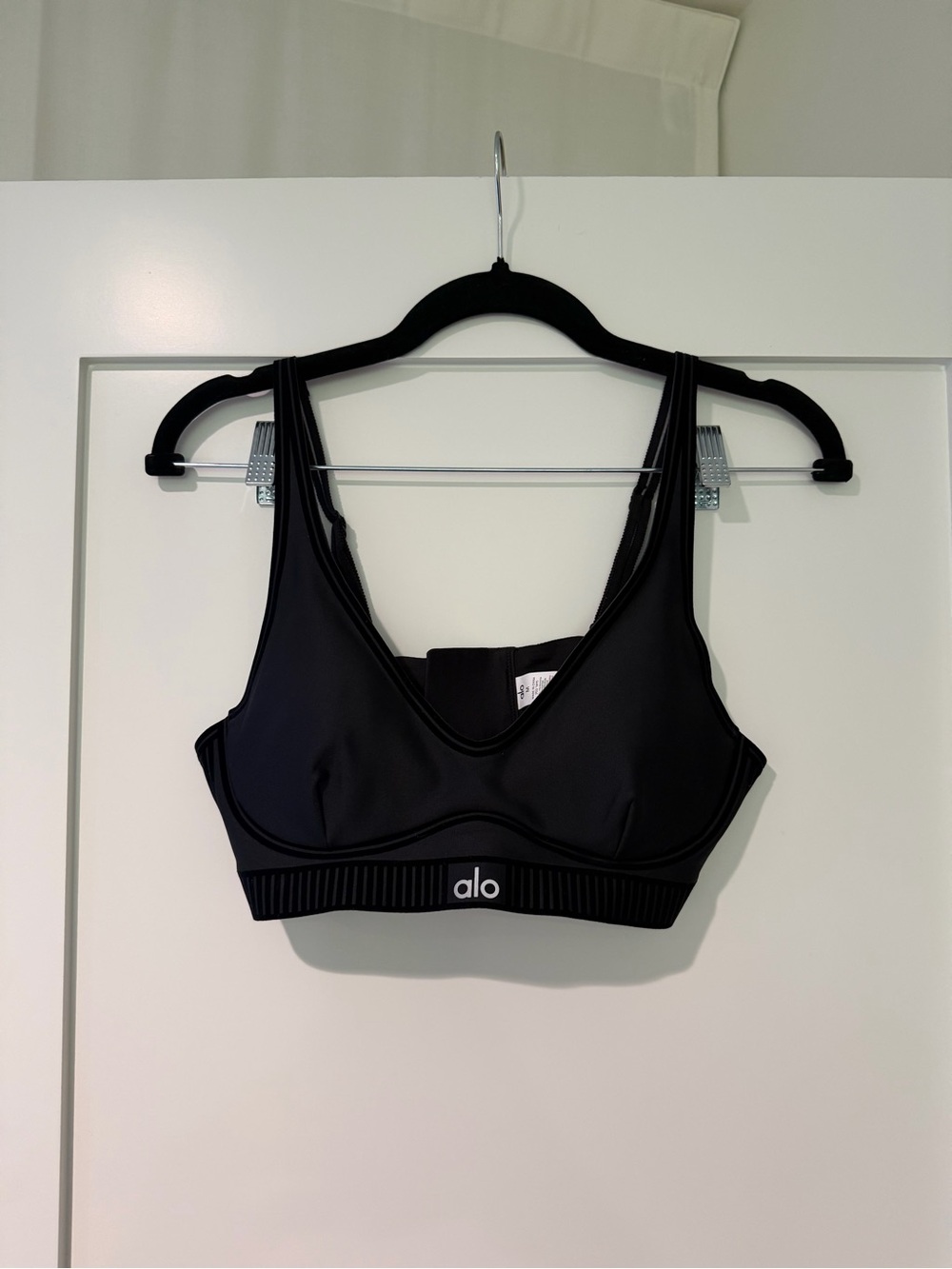 ALO Yoga Black Double-Strap Sports Bra